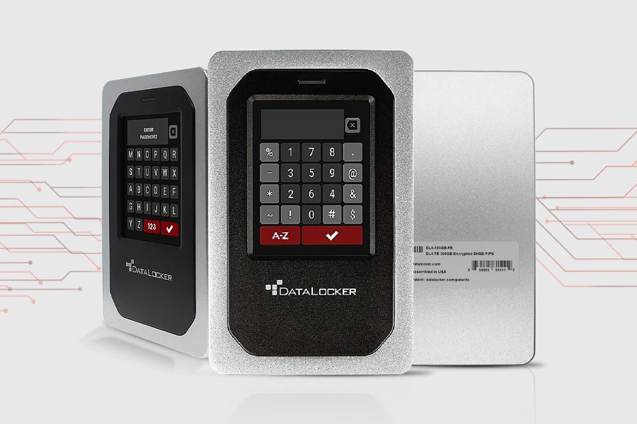 DataLocker secure hardware solutions featuring encrypted external hard drives with FIPS certifications.